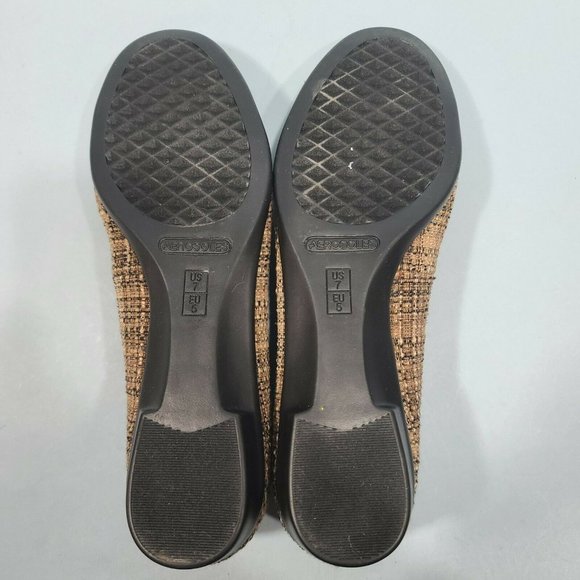 AEROSOLES "Beg 2 Differ" Brown & Black Bow Toe Ballet Flats Women's Size 7M - Picture 8 of 11